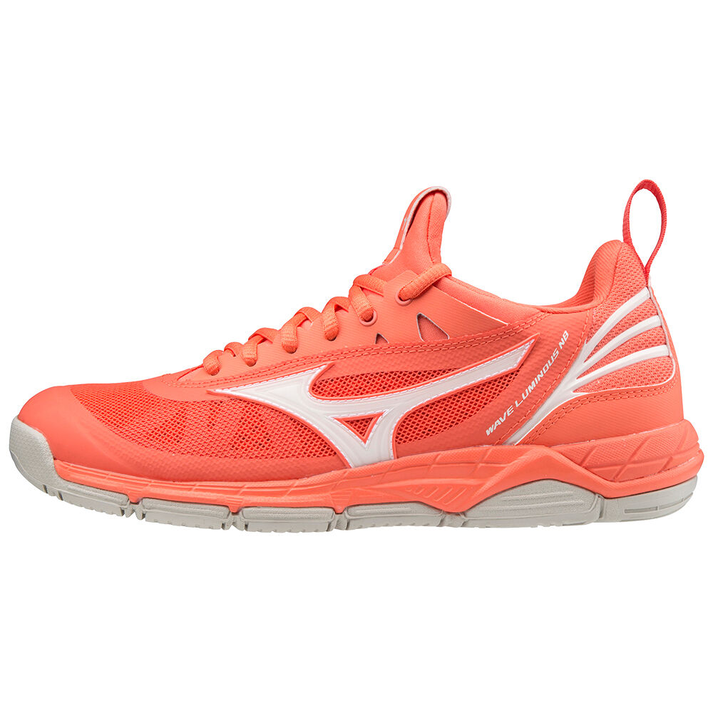 Mizuno Wave Luminous Nb Női Teremcipő Korall/Fehér KLO395621